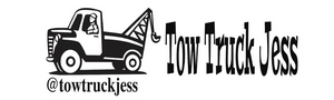 Tow Truck Jess Bumper Sticker White w/Black Print