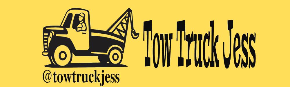 Tow Truck Jess Bumper Sticker Yellow w/Black Print