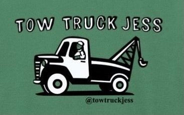 A Free Bracelet with Long Sleeve Kelly Green 2-Tone Tow Truck Jess T-Shirt w/Wrecker Logo