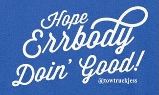 A Free Bracelet with Long Sleeve Royal Blue Hope Errbody Doin’ Good! T-Shirt with White Logo.
