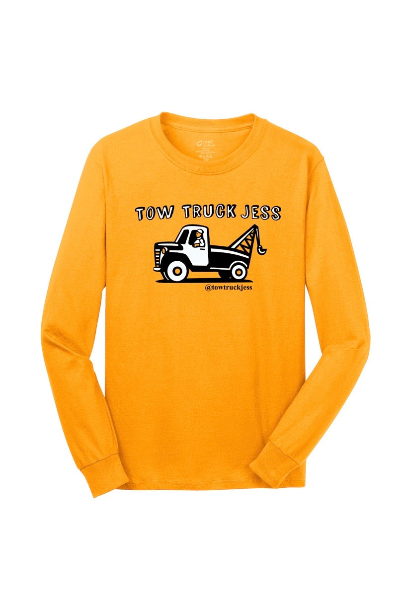 A Free Bracelet with Long Sleeve Yellow Gold 2-Tone Tow Truck Jess T-Shirt w/Wrecker Logo