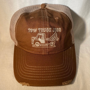 Tow Truck Jess Distressed Brown/Beige Adult Hat