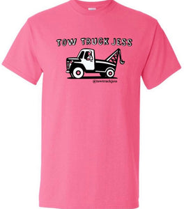 A FREE Pink Bracelet with 2-Tone Tow Truck Jess Pink T-Shirt w/Wrecker Logo