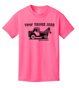 A Free Bracelet with Kids Youth Pink Tow Truck Jess T-Shirt w/Wrecker
