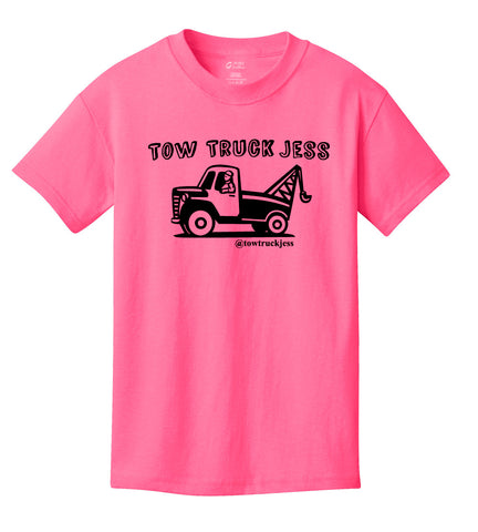 A Free Bracelet with Kids Youth Pink Tow Truck Jess T-Shirt w/Wrecker