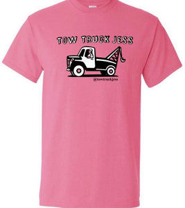 A Free Bracelet with Kids Youth 2-Tone Pink Tow Truck Jess T-Shirt w/Wrecker