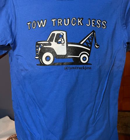 A Free Bracelet with Kids Youth 2 Color Blue Tow Truck Jess T-Shirt w/Wrecker